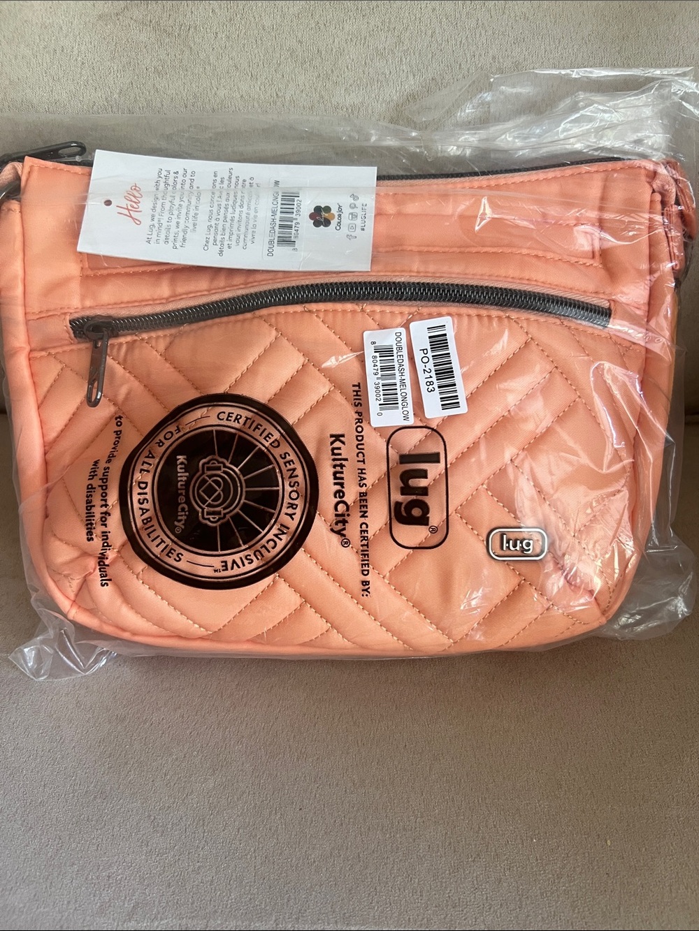 NWT Lug Double Dash Crossbody Bag in Melon Glow🍈